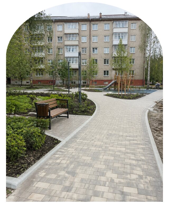 Благоустройство двора МКД под ключ в Сосновом Боре от 253950 р. | Метпроект-Снб