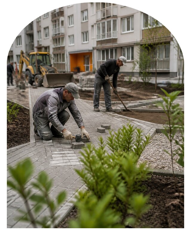 Благоустройство двора многоквартирного дома в Сосновом Боре